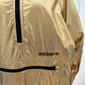 Women's ADIDAS Gold lame Nylon hoodie